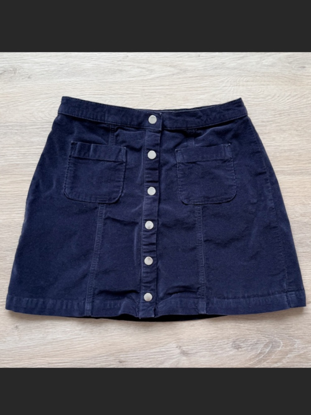 Urban Outfitters Blue Cotton Velvet Mini Skirt Stretch (M) Indie Sleaze